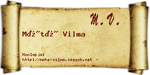 Máté Vilma névjegykártya